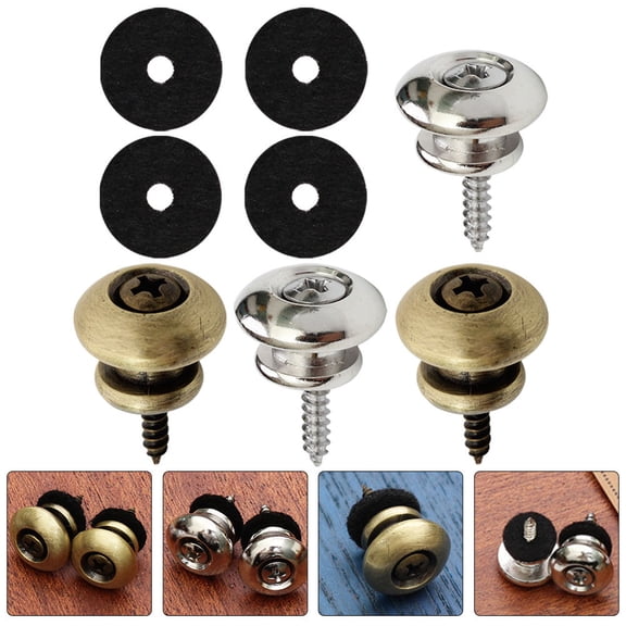 OFFIGAM 4-Pack Locking Guitar Strap Buttons with Metal Electroplated Finish for Secure and Easy Use