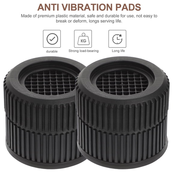 OFFIGAM 4Pcs Black Washing Machine Anti Vibration Foot Pads Noise Reduction