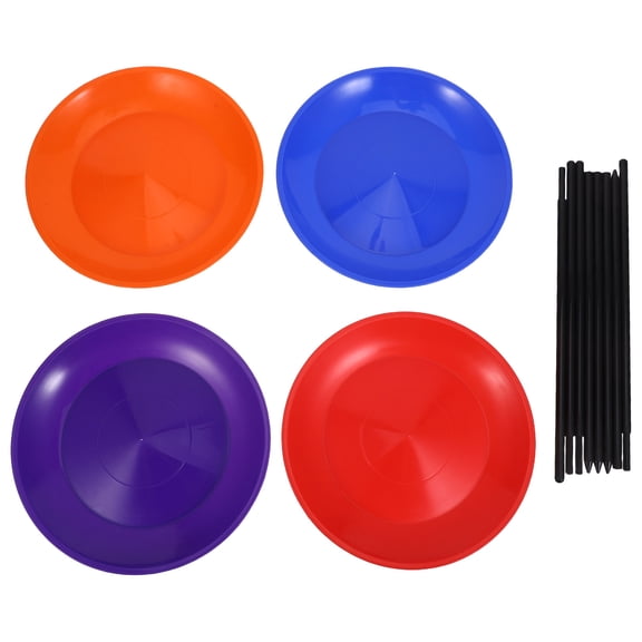 OFFIGAM Rotating Circus Plates Lightweight Plastic Vibrant Colors 4Pcs