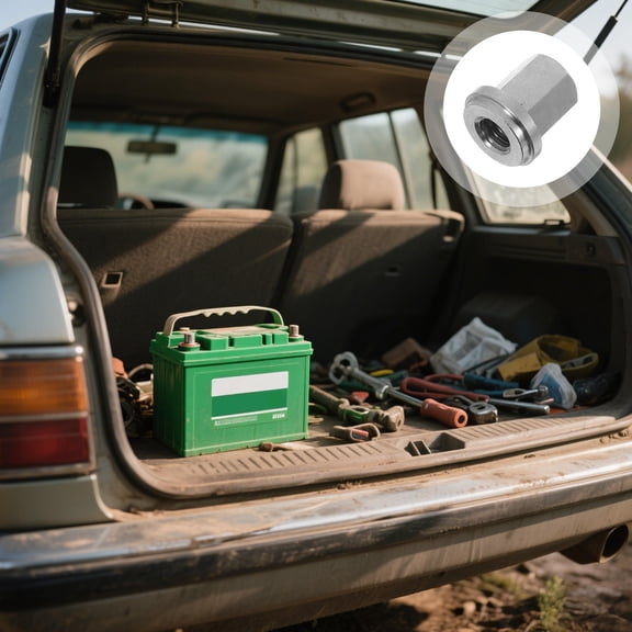 OFFIGAM Battery Stud Nut Kit Stainless Steel Silver for Car and Truck Terminals 4Pcs