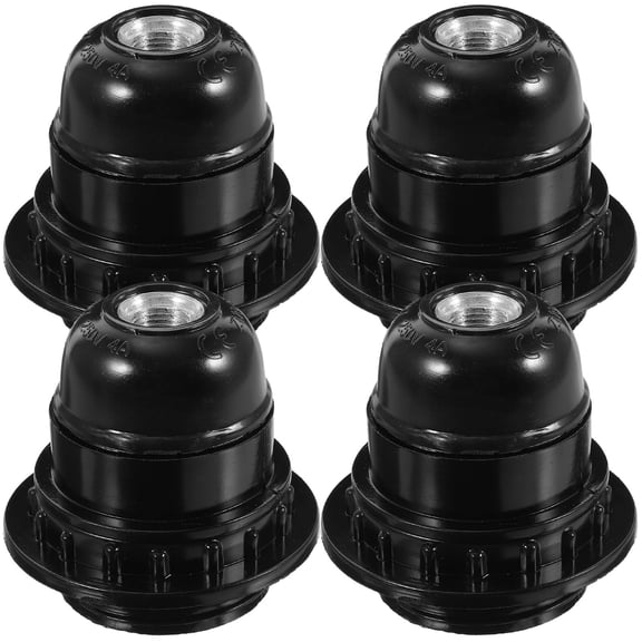 OFFIGAM 4Pcs Black E27 Lamp Socket Replacement Kit for Home Industrial Style Lighting Fixtures