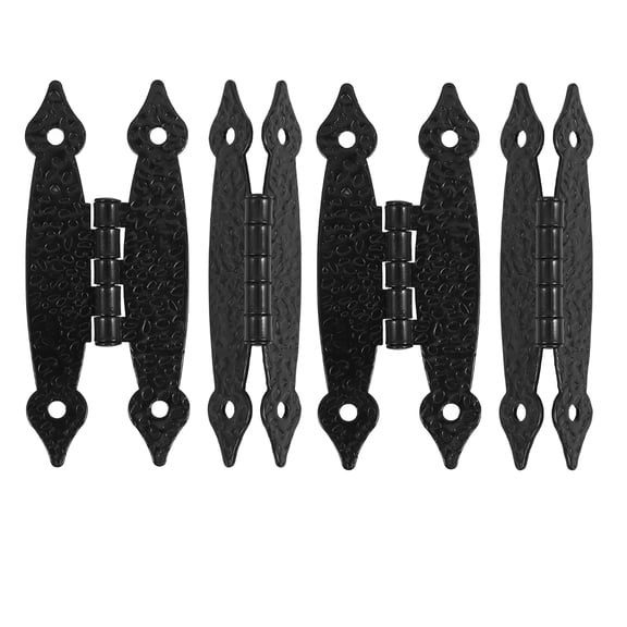 OFFIGAM 4Pcs Black Antique Iron Cabinet Hinges Decorative Heavy Duty Hardware for Doors
