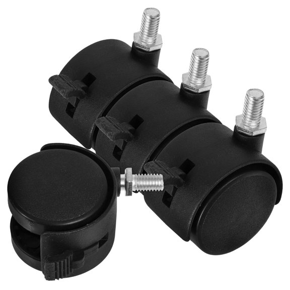 OFFIGAM 4Pcs Black Swivel Caster Wheels with Locking Brake for Office Chairs Desks and Furniture Replacement