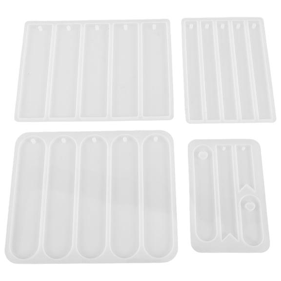 OFFIGAM 4-Pack White Bookmark Molds for Epoxy Resin Crafting, School Supplies and Decor Projects