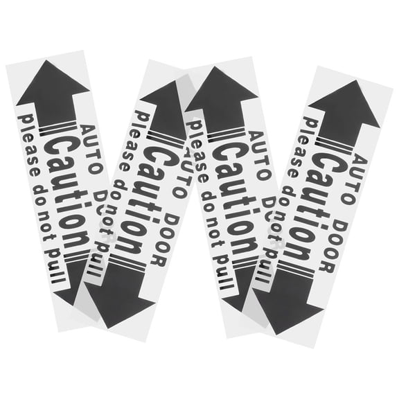 OFFIGAM 4Pcs Caution Automatic Door Sticker Black Vinyl Self Adhesive Car Door Safety Decals