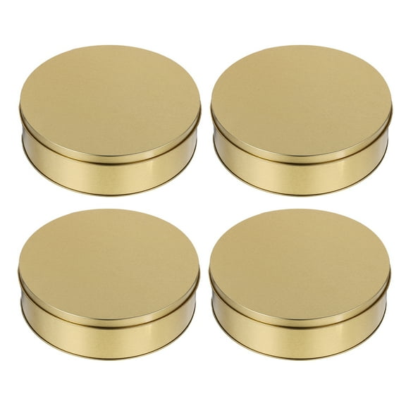 OFFIGAM 4Pcs Decorative Tins With Lids Round Iron Sealing For Snacks And Cookies