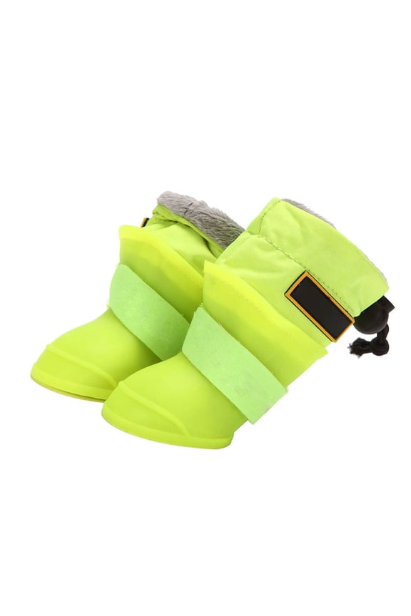 4Pcs Dog Rain Shoes Waterproof Outdoor Pet Boots Green Non Slip Durable Design