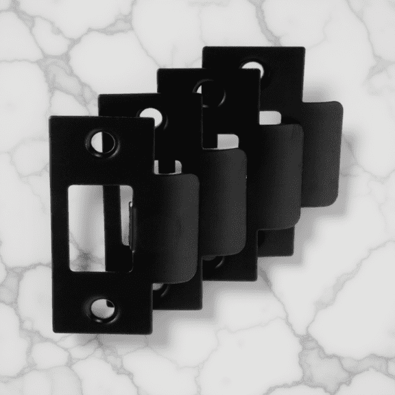 OFFIGAM Stainless Steel Door Plate Extender, Black, for Home Security, 4Pcs