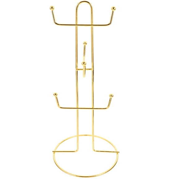 OFFIGAM Elegant Golden Metal Mug Tree Organizer Stand for Coffee Bar and Kitchen