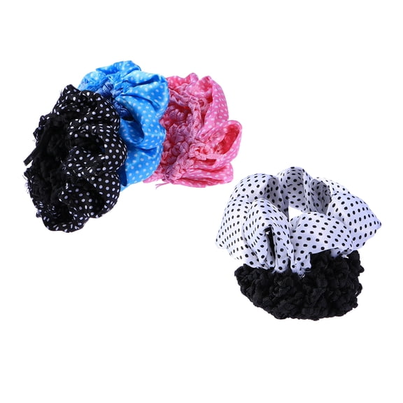 OFFIGAM Durable Hair Snood Nets Assorted Colors Keeps Hair Fixed and Stylish 4Pcs