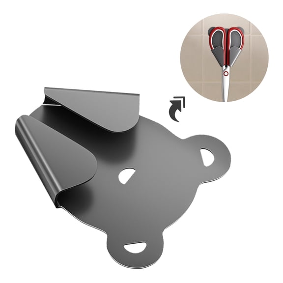 OFFIGAM 4Pcs Heavy Duty Carbon Steel Scissor Holder Dark Grey Wall Mount Storage