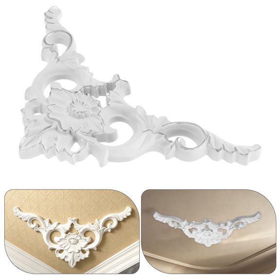 OFFIGAM 4Pcs Lightweight Decorative Corners Molding with Rococo Scroll Design for Wall and Ceiling Enhancement