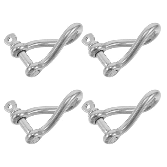 OFFIGAM 4Pcs Marine Twisted Clevis Shackle Stainless Steel Anchor Shackle for Boats and Yachts