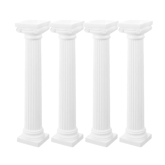 OFFIGAM 4Pcs Miniature White Roman Column Sculptures for Scene Decoration, Model Building Accessories