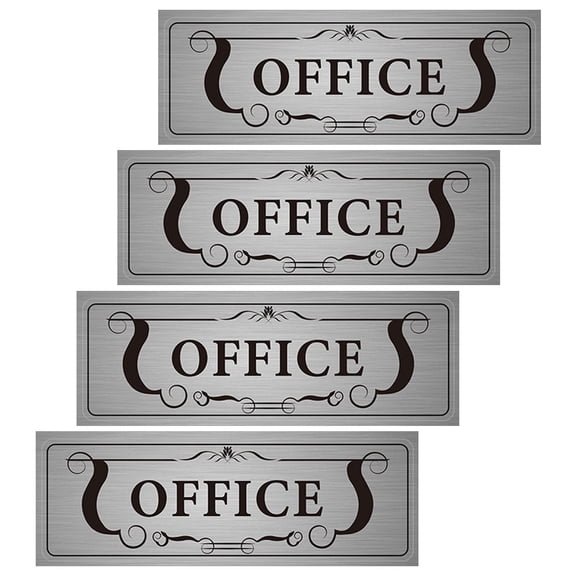 OFFIGAM 4Pcs Office Door Signs PVC Sticker Plates for with Clear Messaging Design