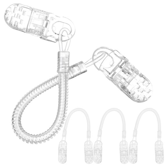 OFFIGAM 4Pcs Portable Hat Holder Strap Clips with Anti Slip Spring Chain for Windy Outdoor Use