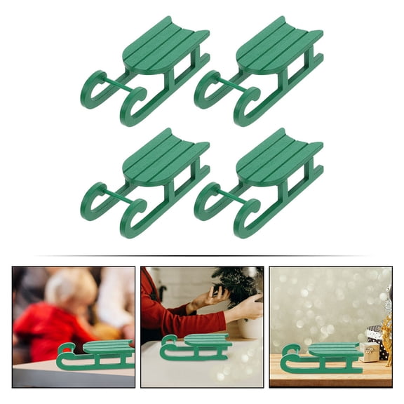 OFFIGAM Decorative Indoor Small Sleds Sled Decor Wood 4pcs