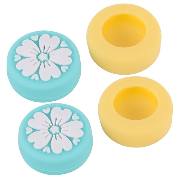 OFFIGAM 4Pcs Silicone Joystick Grip Button Case Green Smooth Soft Material for Enhanced Controller Grip