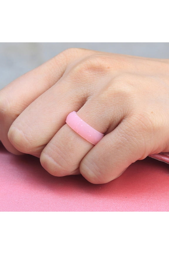 4Pcs Silicone Rings Women Assorted Color Charming Waterproof Wedding Ring Replacement