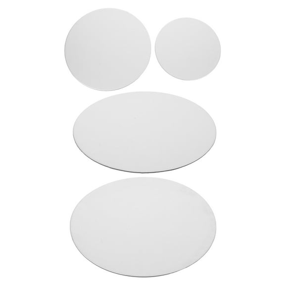 OFFIGAM 4Pcs Silver Cake Base Boards for Baking Nonstick Round Cake Circles with Sturdy Support
