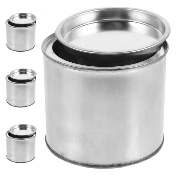 OFFIGAM 4-Pack Iron Paint Cans 0.5L for Leftover Paint Storage, Easy to Seal and Clean, Ideal for Crafts