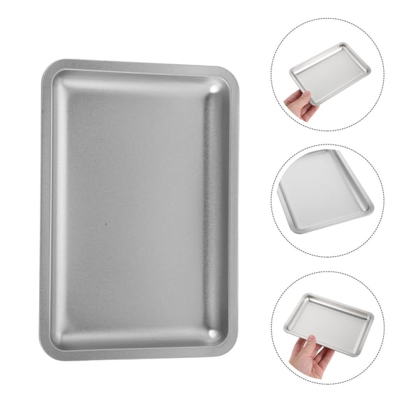 OFFIGAM 4Pcs Stainless Steel Tools Storage Tray Nail Art Organizer for Desktop Salon