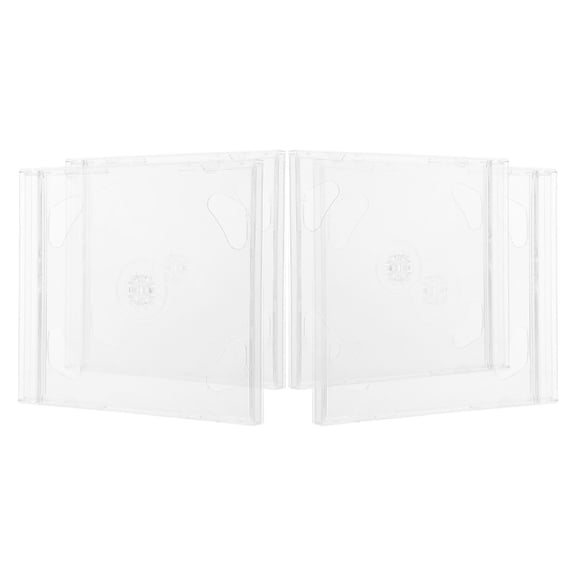 OFFIGAM 4Pcs Transparent Cd Case Holder Organizer for Disc Storage and Practical Use