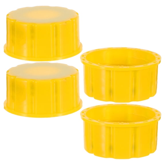 OFFIGAM 4-Piece Universal Yellow Can Caps Replacement Plastic Lids for Water Storage Containers, Leak-Resistant