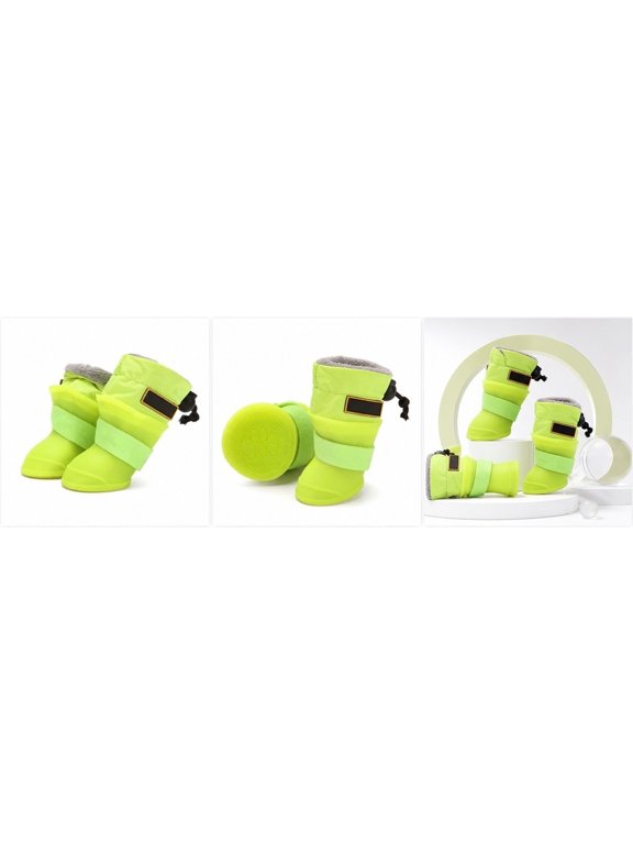 4 Pcs Waterproof Silicone Pet Rain Boots for Dogs, Anti Slip Shoes