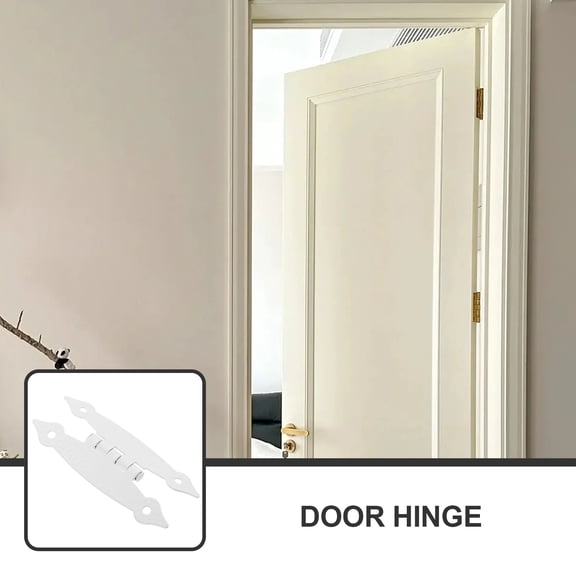 OFFIGAM 4Pcs White Metal Door Hinges Residential Replacement Hinges for Interior Door Use