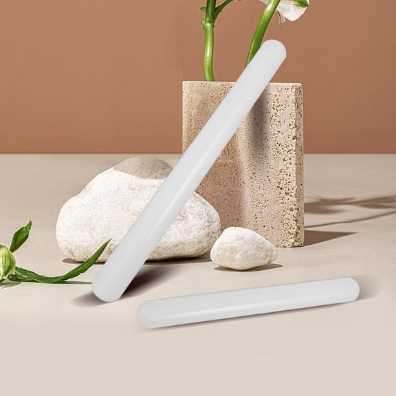 OFFIGAM White PP Non-Stick Rolling Pin, Ideal for Cake, Comfortable Grip, Quick Cleaning, 4Pcs