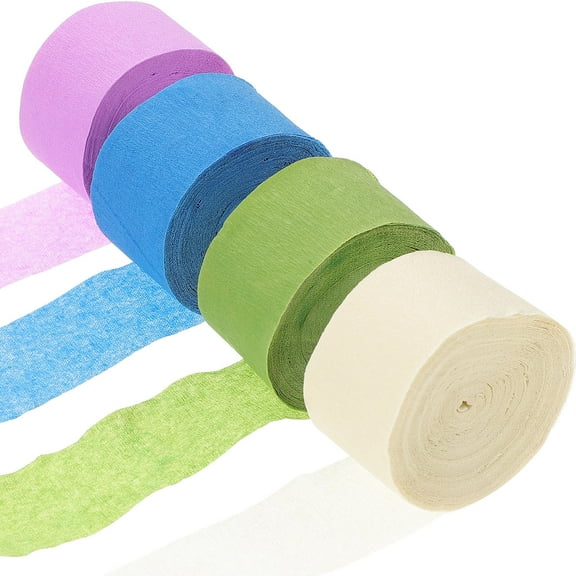 OFFIGAM 4 Rolls Crepe Streamer Paper Assorted Colors for Party Decorations, Themed Events, 2.36 x 2.36 x 1.77 in