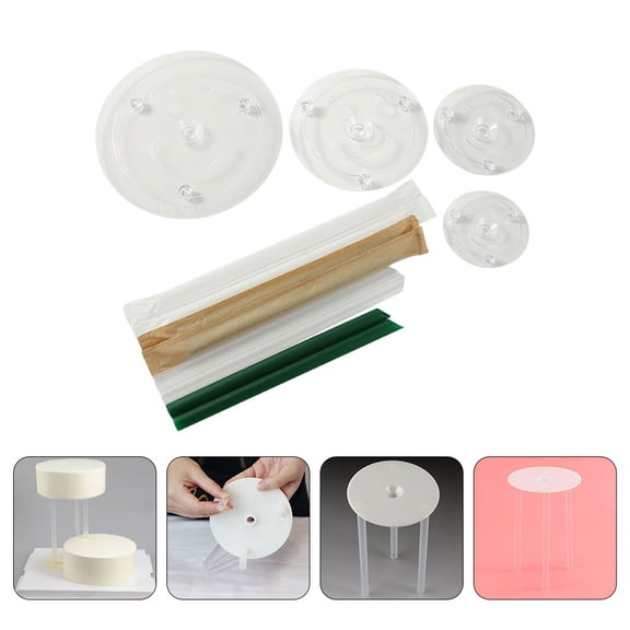 OFFIGAM 4 Sets White Plastic Cake Support Brackets for Cake Stacking and Dessert Display, and Easy to Use