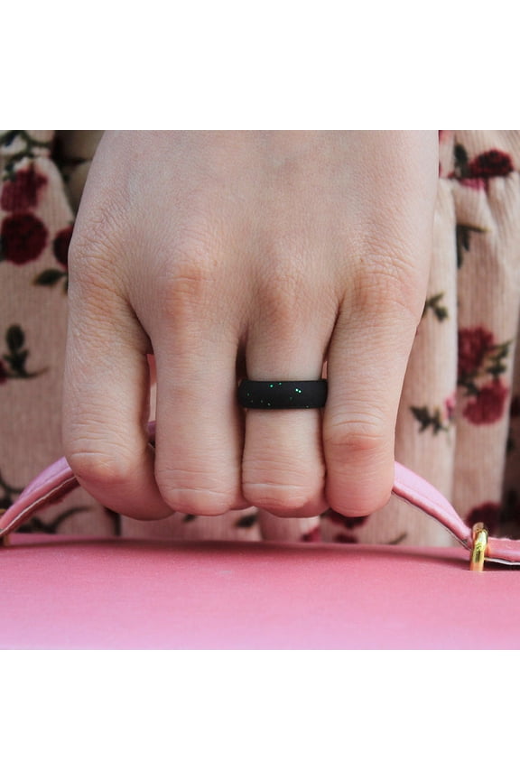 4pcs Assorted Color Glitter Silicone Finger Rings for Women's Comfortable Ergonomic Design for Sports Activities