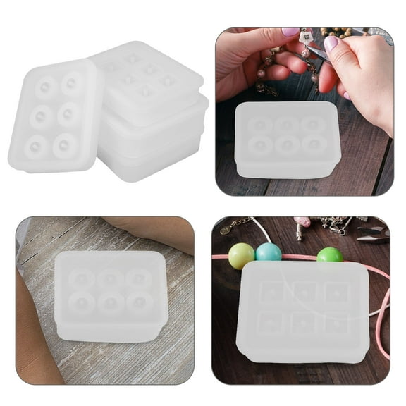OFFIGAM 4pcs Bead Charm Mold Set for Creative Art Jewelry Making Transparent Resin Casting Tools