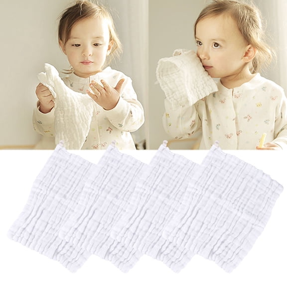 OFFIGAM 4pcs Cotton Washcloths for Face Dry Soft Towel Daily Care