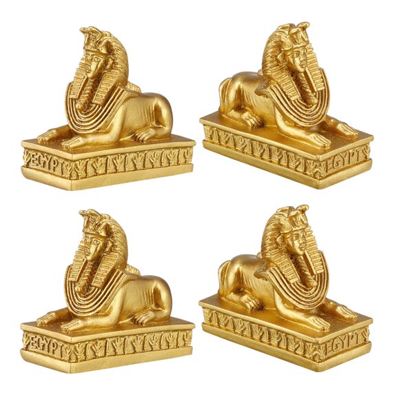 OFFIGAM 4-Piece Egyptian Sphinx Figurine Set, 2.7 Inch Resin Statue Collectible Ornament for Desk Home Office Decor