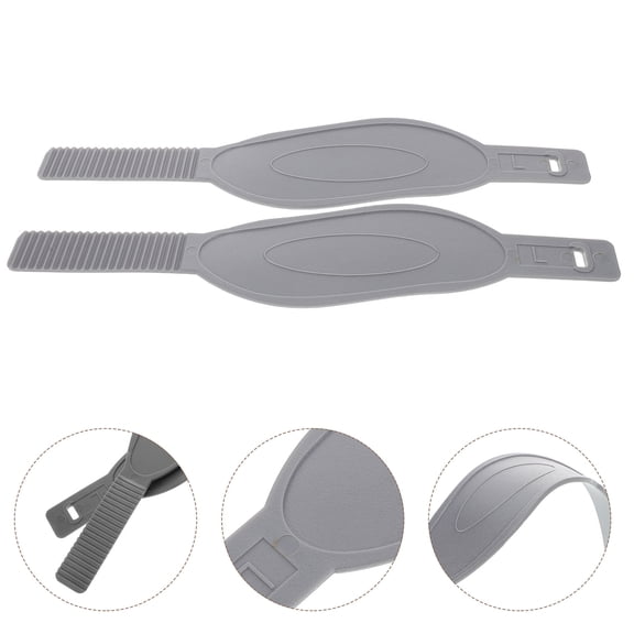 OFFIGAM 4pcs Adjustable Grey Plastic Pedal Straps for Exercise Bikes - , Comfortable, Cycling Safety and Performance