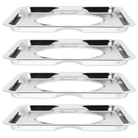 OFFIGAM 4pcs Gas Cooktop Drip Pan Stainless Steel for Homeowners Removable for Easy Cleaning