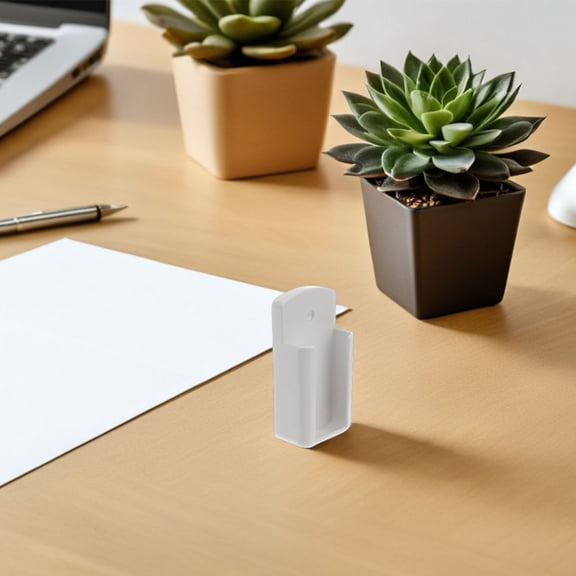 OFFIGAM 4-Pack Remote Control Holder Wall Mount White Plastic Organizer for TV Air Conditioner and More