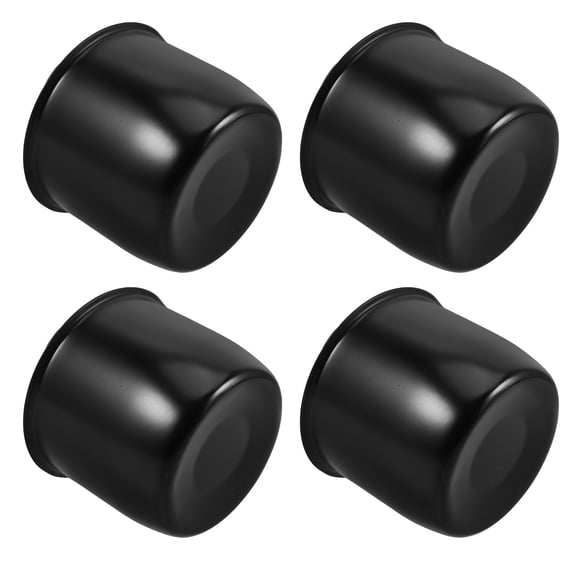 OFFIGAM 4-Pack Black Metal Hub Caps for Semi Truck Trailer Axle Dust Covers Heavy-Duty Construction