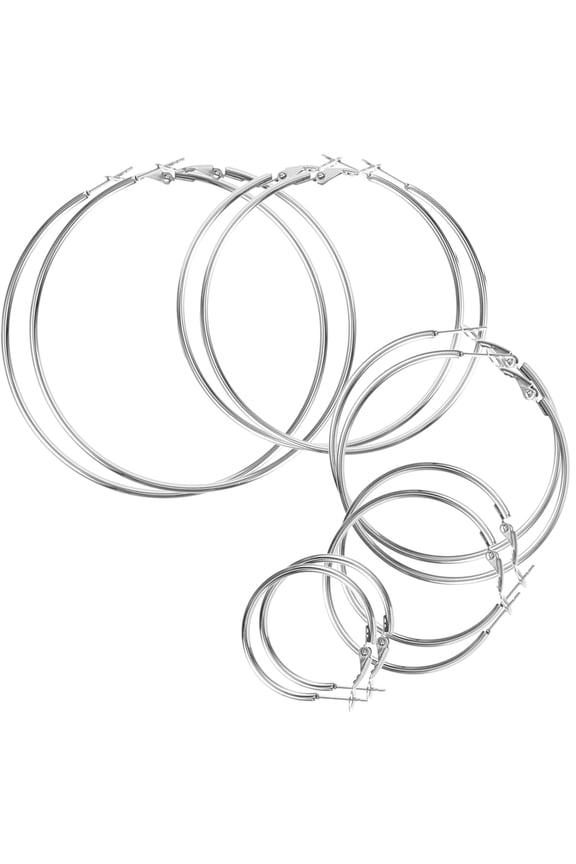 5 Pairs Women's Titanium Steel Hoop Earrings Stylish Jewelry Gift for Valentine's Day and Everyday Wear