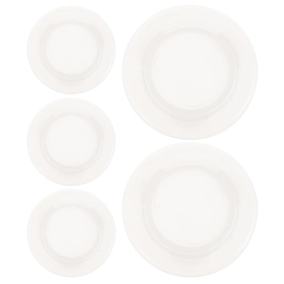 OFFIGAM 5 Set Umbrella Hole Ring Plug Set Plastic White for Outdoor Patio Furniture