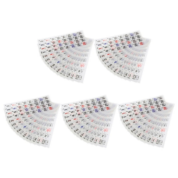 OFFIGAM 5 Sets Tearable Number Stickers for Calendars Washi Paper Planner Organization Office and Home Use