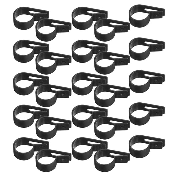 OFFIGAM 500Pcs Black Plastic Cable Clamps R-Shaped Cord Clips for Wire Mounting and Cable Fixing