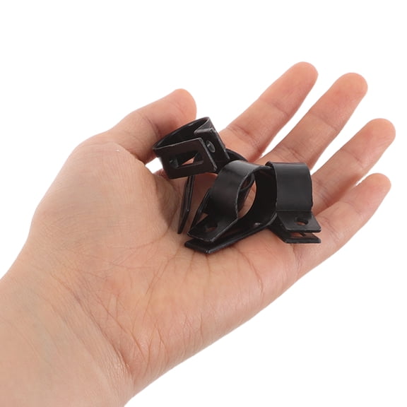 OFFIGAM 500Pcs Black Plastic Cable Clamps R-Shaped Cord Clips for Wire Mounting and Cable Fixing