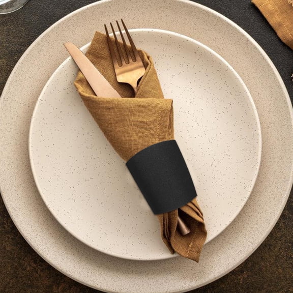 OFFIGAM 500Pcs Disposable Paper Napkin Bands Black Adhesive Soft Comfortable for Event Use
