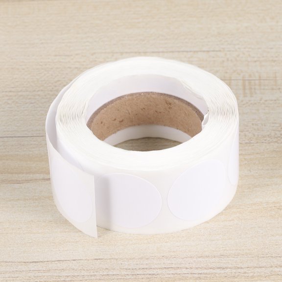 OFFIGAM 500Pcs White Adhesive Stickers for Permanent Labeling on Wood Paper and Plastic
