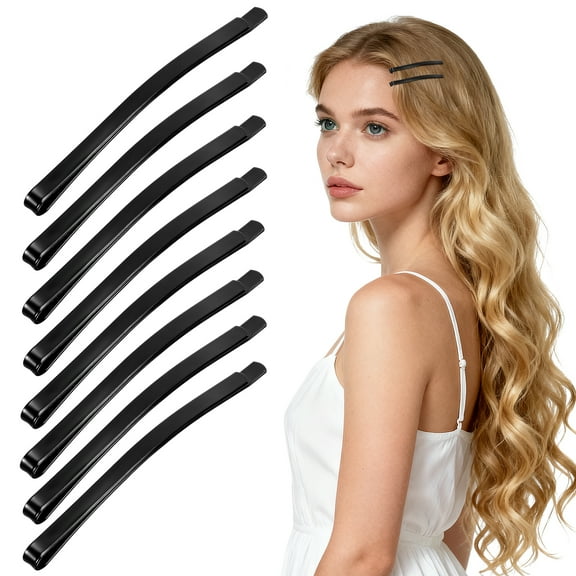 OFFIGAM 50PCS Black Bobby Pins Metal Hairpins for Women DIY Hair Clips Simple Hair Accessories 2.36X0.16X0.08in