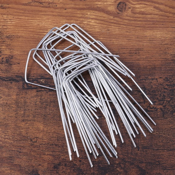 OFFIGAM 50PCS U-Shaped Ground Nails Anchoring Stakes for Outdoor Camping Hiking Garden Use